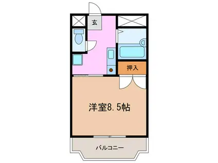 三好ヶ丘ハイツ(1K/3階)の間取り写真