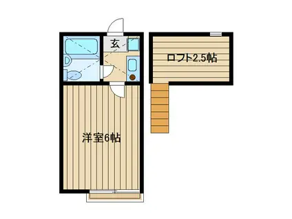 フジコーポ(1K/2階)の間取り写真