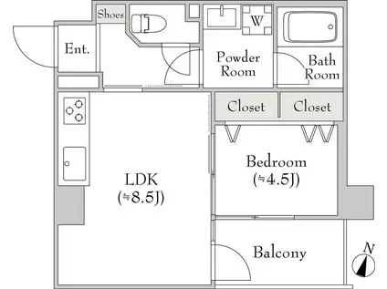 イーストガーデン 100(1LDK/2階)の間取り写真