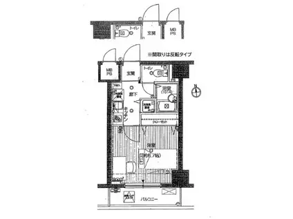 ラ・シード八王子(1K/3階)の間取り写真