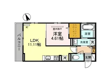 LA VIE BELLE(1LDK/2階)の間取り写真