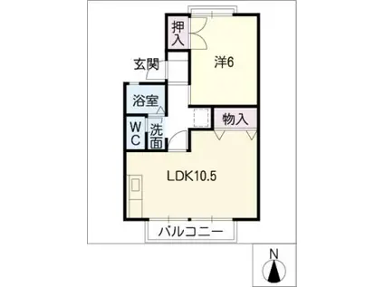 デュオ・ヴァンベールA棟(1LDK/1階)の間取り写真