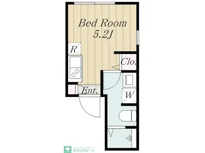 フェリーチェ代々木上原A(ワンルーム/1階)の間取り写真