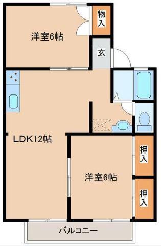 ファーストコーポ八千代(2LDK/1階)の間取り写真