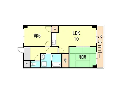 ジョイフル明和(2LDK/5階)の間取り写真