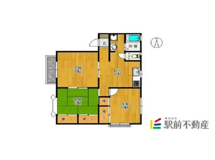 パルテール医大南(3DK/1階)の間取り写真