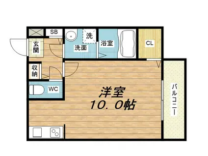 バーンユースック(1K/2階)の間取り写真