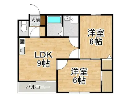 ネストマンション(2LDK/4階)の間取り写真