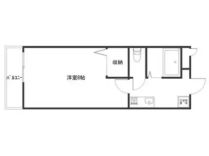クリスタルハイツ(1K/1階)の間取り写真