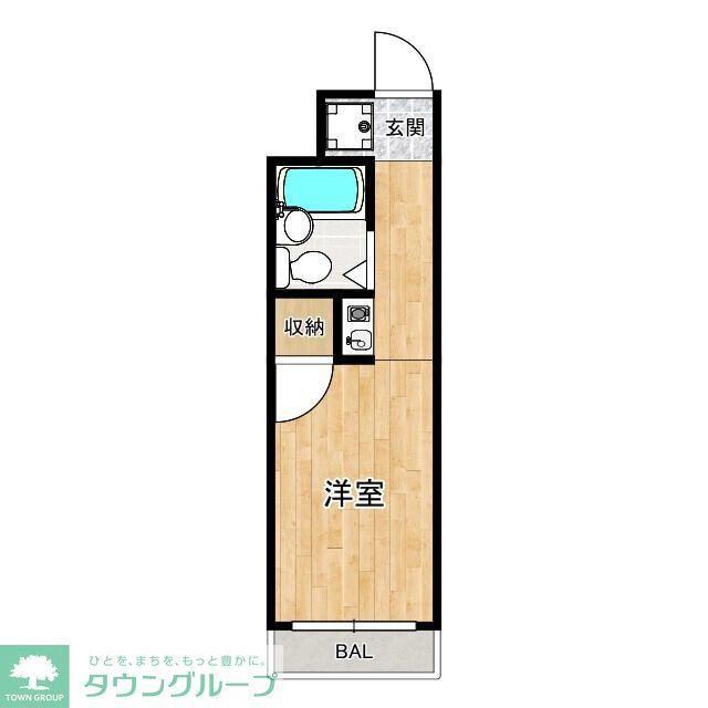 福田マンション(ワンルーム/1階)の間取り写真