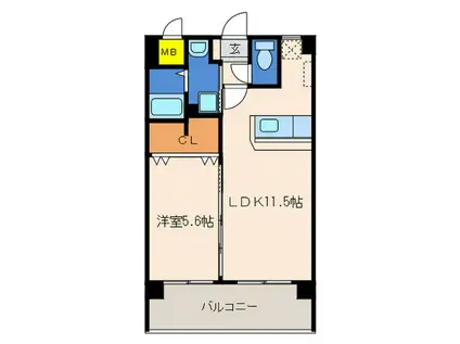 MID GARDEN 三島(1LDK/2階)の間取り写真