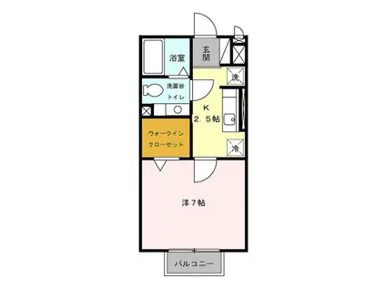セピアコート本町(1K/2階)の間取り写真