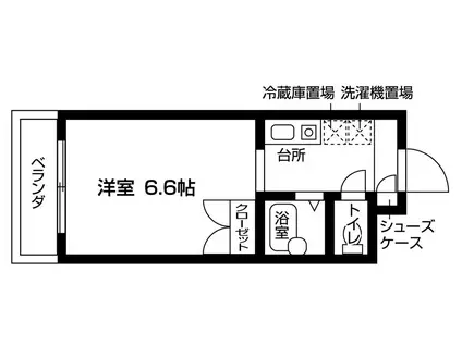 グランディール北白川(1K/3階)の間取り写真