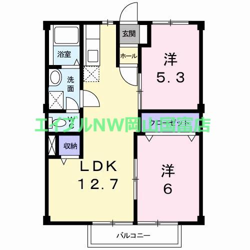 グリーンハイツ(2LDK/1階)の間取り写真