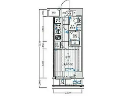 リライア大井町ヒルズ(1K/4階)の間取り写真