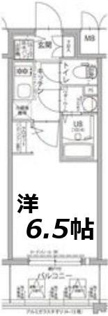 エスリード大阪プライムゲート(1K/8階)の間取り写真