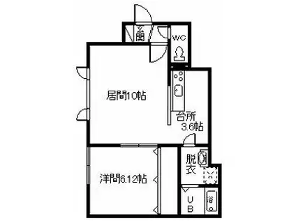 ハニービー(1LDK/1階)の間取り写真