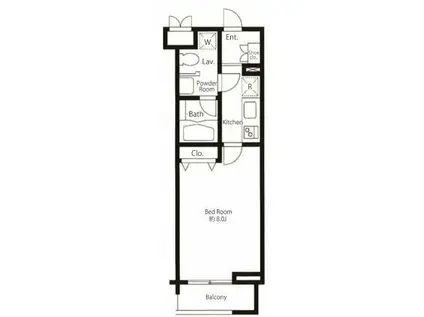 プライムアーバン中目黒(1K/2階)の間取り写真