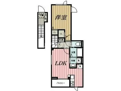 ラメゾン385(1LDK/2階)の間取り写真