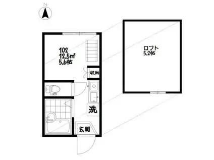 インベスト中延(ワンルーム/1階)の間取り写真