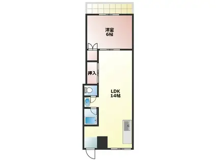 阪山ハイツA棟(1LDK/3階)の間取り写真