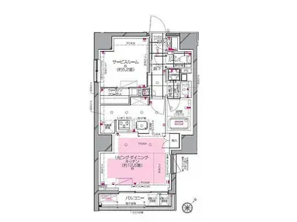 ピアース銀座レジデンス(1LDK/3階)の間取り写真