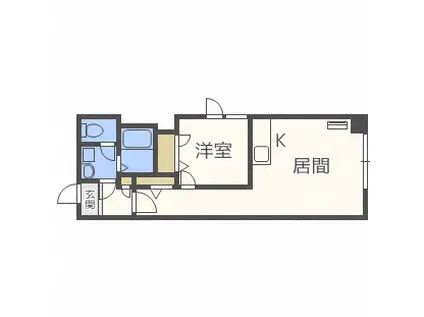 ディアスエバーグリーン(1LDK/1階)の間取り写真