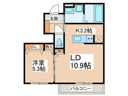 メゾン アリッサム(1LDK/1階)の間取り写真