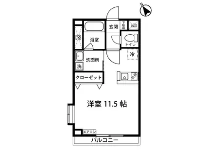 ベルヴィル新ゆり(ワンルーム/3階)の間取り写真