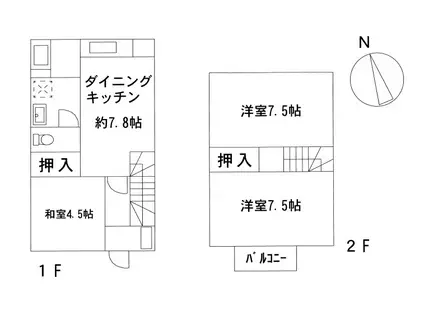 サンキスソーA棟(3DK/1階)の間取り写真