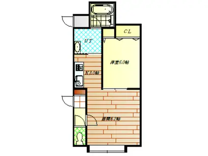 ブルームII(1LDK/2階)の間取り写真