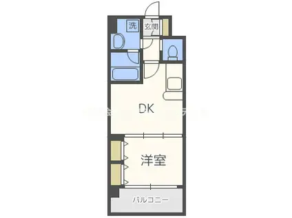 プレジオ中津(1DK/5階)の間取り写真