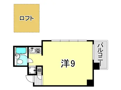 エスパシオ芦屋(ワンルーム/2階)の間取り写真