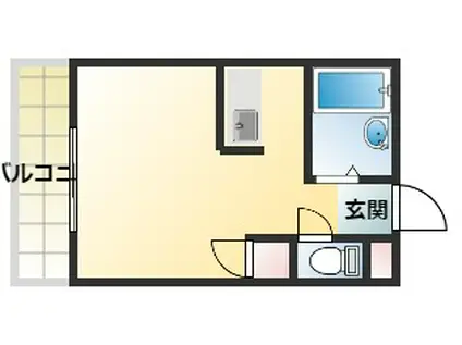 オクトワール宮崎西弐番館(ワンルーム/2階)の間取り写真