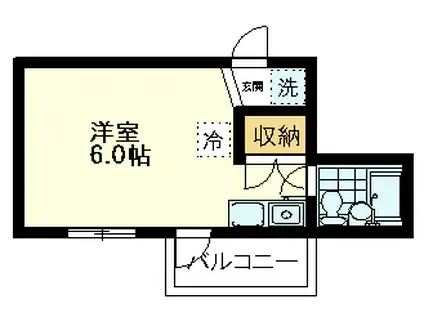 アメニティコウヤマ第6ガーデン(ワンルーム/2階)の間取り写真