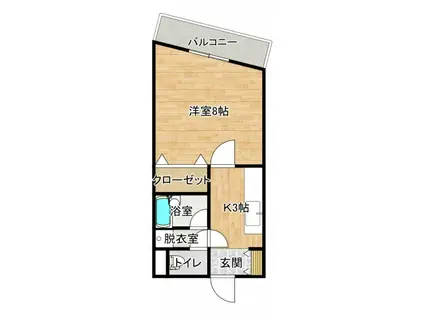 ピュア松川(1K/3階)の間取り写真