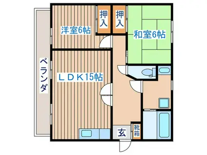 いずみレジデンス(2LDK/3階)の間取り写真