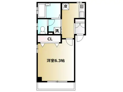 ボー・ヴィサージュ(1K/3階)の間取り写真