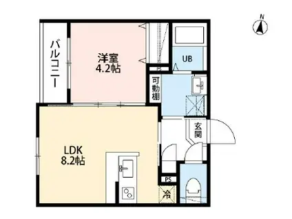 ROBOT HOME 北浦和II(1LDK/3階)の間取り写真