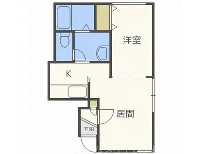 アグレアーブル南6条(1LDK/3階)の間取り写真