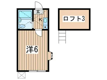 YKマンション(1K/1階)の間取り写真