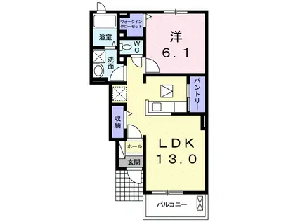 エスペランサ(1LDK/1階)の間取り写真