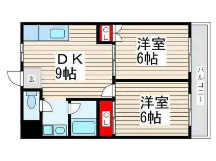 メゾンコダカ(2DK/3階)の間取り写真