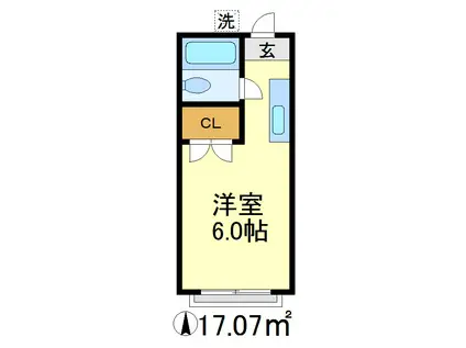 クレセントコーポ(1K/1階)の間取り写真