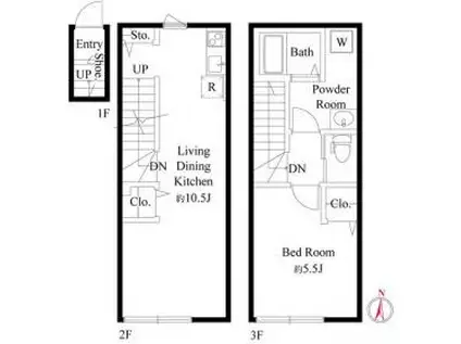 ブリリアント要町(1LDK/2階)の間取り写真
