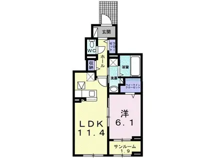 フラン・ベル(1LDK/1階)の間取り写真