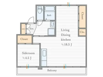 KAI TERRACE Ⅱ(1LDK/2階)の間取り写真