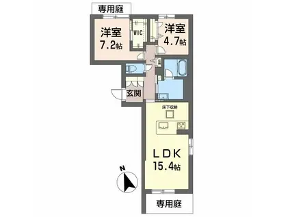 イデアグランツ(2LDK/1階)の間取り写真