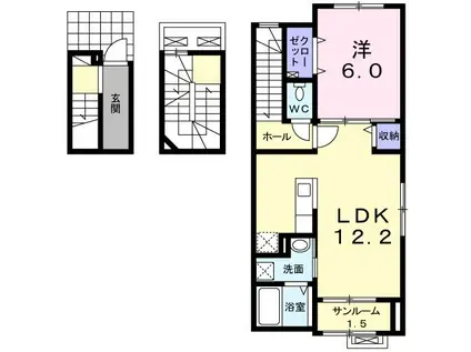 フォルシュ(1LDK/3階)の間取り写真