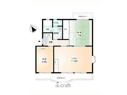 バロールK&Y(2LDK/4階)の間取り写真